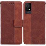 For TCL 408 Geometric Embossed Leather Phone Case(Brown)