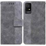 For TCL 408 Geometric Embossed Leather Phone Case(Grey)