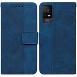 For TCL 408 Geometric Embossed Leather Phone Case(Blue)