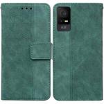 For TCL 408 Geometric Embossed Leather Phone Case(Green)