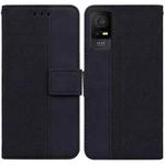 For TCL 408 Geometric Embossed Leather Phone Case(Black)