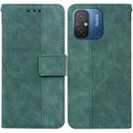 For Xiaomi Redmi 12C / 11A Geometric Embossed Leather Phone Case(Green)