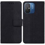 For Xiaomi Redmi 12C / 11A Geometric Embossed Leather Phone Case(Black)