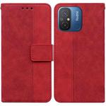 For Xiaomi Redmi 12C / 11A Geometric Embossed Leather Phone Case(Red)