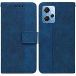 For Xiaomi Redmi Note 12 4G Global Geometric Embossed Leather Phone Case(Blue)