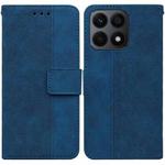 For Honor X8a Geometric Embossed Leather Phone Case(Blue)