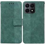 For Honor X8a Geometric Embossed Leather Phone Case(Green)