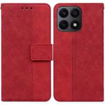 For Honor X8a Geometric Embossed Leather Phone Case(Red)