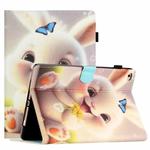 For iPad 9.7 2017&2018/Air 2/Air Coloured Drawing Stitching Smart Leather Tablet Case(Rabbit)