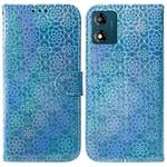 For Motorola Moto E13 Colorful Magnetic Buckle Leather Phone Case(Blue)