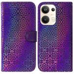 For OPPO Reno9 Pro+ Colorful Magnetic Buckle Leather Phone Case(Purple)