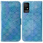 For TCL 408 Colorful Magnetic Buckle Leather Phone Case(Blue)