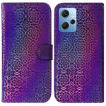 For Xiaomi Redmi Note 12 4G Global Colorful Magnetic Buckle Leather Phone Case(Purple)