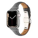 Small Waist Butterfly Buckle Watch Band For Apple Watch Ultra 49mm / Series 8&7 45mm / SE 2&6&SE&5&4 44mm / 3&2&1 42mm(Grey)