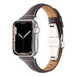 Small Waist Butterfly Buckle Watch Band For Apple Watch Ultra 49mm / Series 8&7 45mm / SE 2&6&SE&5&4 44mm / 3&2&1 42mm(Coffee)