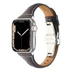 Small Waist Butterfly Buckle Watch Band For Apple Watch Series 8&7 41mm / SE 2&6&SE&5&4 40mm / 3&2&1 38mm(Coffee)