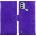 For Nokia C31 Skin Feel Pure Color Flip Leather Phone Case(Purple)