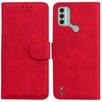 For Nokia C31 Skin Feel Pure Color Flip Leather Phone Case(Red)