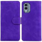 For Nokia X30 Skin Feel Pure Color Flip Leather Phone Case(Purple)