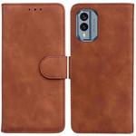 For Nokia X30 Skin Feel Pure Color Flip Leather Phone Case(Brown)