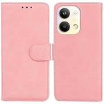 For OPPO Reno9 Pro Skin Feel Pure Color Flip Leather Phone Case(Pink)