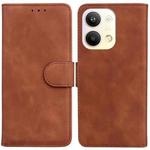 For OPPO Reno9 Pro Skin Feel Pure Color Flip Leather Phone Case(Brown)