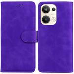 For OPPO Reno9 Pro+ Skin Feel Pure Color Flip Leather Phone Case(Purple)