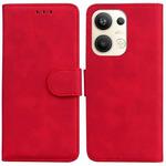 For OPPO Reno9 Pro+ Skin Feel Pure Color Flip Leather Phone Case(Red)