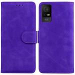 For TCL 408 Skin Feel Pure Color Flip Leather Phone Case(Purple)