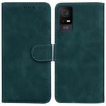 For TCL 408 Skin Feel Pure Color Flip Leather Phone Case(Green)