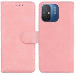 For Xiaomi Redmi 12C / 11A Skin Feel Pure Color Flip Leather Phone Case(Pink)