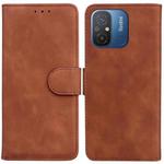 For Xiaomi Redmi 12C / 11A Skin Feel Pure Color Flip Leather Phone Case(Brown)