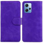 For Xiaomi Redmi Note 12 4G Global Skin Feel Pure Color Flip Leather Phone Case(Purple)