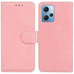 For Xiaomi Redmi Note 12 4G Global Skin Feel Pure Color Flip Leather Phone Case(Pink)