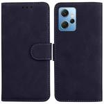 For Xiaomi Redmi Note 12 4G Global Skin Feel Pure Color Flip Leather Phone Case(Black)