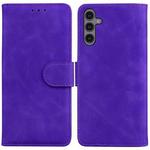 For Samsung Galaxy A24 4G Skin Feel Pure Color Flip Leather Phone Case(Purple)