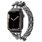 Butterfly Metal Diamond Watch Band For Apple Watch Ultra 49mm / Series 8&7 45mm / SE 2&6&SE&5&4 44mm / 3&2&1 42mm(Black)