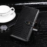 For Motorola One Macro idewei Crocodile Texture Horizontal Flip Leather Case with Holder & Card Slots & Wallet(Black)