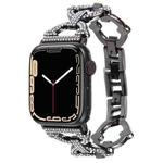 Metal Chain Diamond Watch Band For Apple Watch Series 8&7 41mm / SE 2&6&SE&5&4 40mm / 3&2&1 38mm(Black)