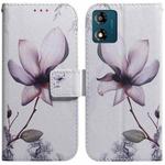 For Motorola Moto E13 Coloured Drawing Flip Leather Phone Case(Magnolia)