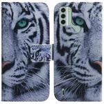 For Nokia C31 Coloured Drawing Flip Leather Phone Case(Tiger)