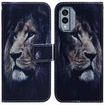 For Nokia X30 Coloured Drawing Flip Leather Phone Case(Lion)