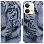 For OPPO Reno9 Pro Coloured Drawing Flip Leather Phone Case(Tiger)