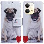 For OPPO Reno9 Pro Coloured Drawing Flip Leather Phone Case(Pug)
