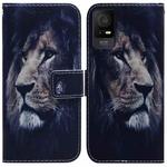 For TCL 408 Coloured Drawing Flip Leather Phone Case(Lion)