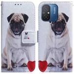 For Xiaomi Redmi 12C / 11A Coloured Drawing Flip Leather Phone Case(Pug)