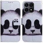 For Honor X8a Coloured Drawing Flip Leather Phone Case(Panda)