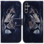 For Samsung Galaxy A24 4G Coloured Drawing Flip Leather Phone Case(Lion)