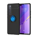 For Huawei Nova 7 Pro Lenuo Shockproof TPU Protective Case with Invisible Holder(Black Blue)