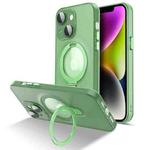 For iPhone 14 MagSafe Magnetic Multifunctional Holder Phone Case(Green)